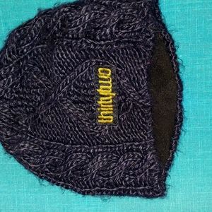 100% Acrylic brown/yellow knit beanie